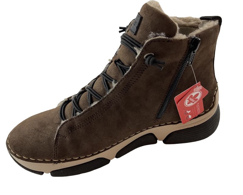 Rieker Damen Schnürstiefel 45912-25 Braun  Warmfutter