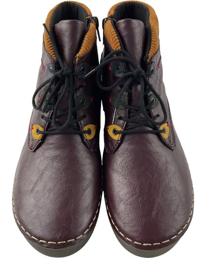 Rieker Damen Kurzstiefel 52544-30 Rot   Schnürung/Reißverschluss