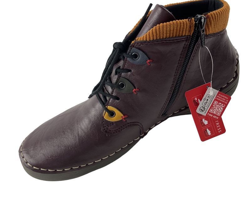 Rieker Damen Kurzstiefel 52544-30 Rot   Schnürung/Reißverschluss