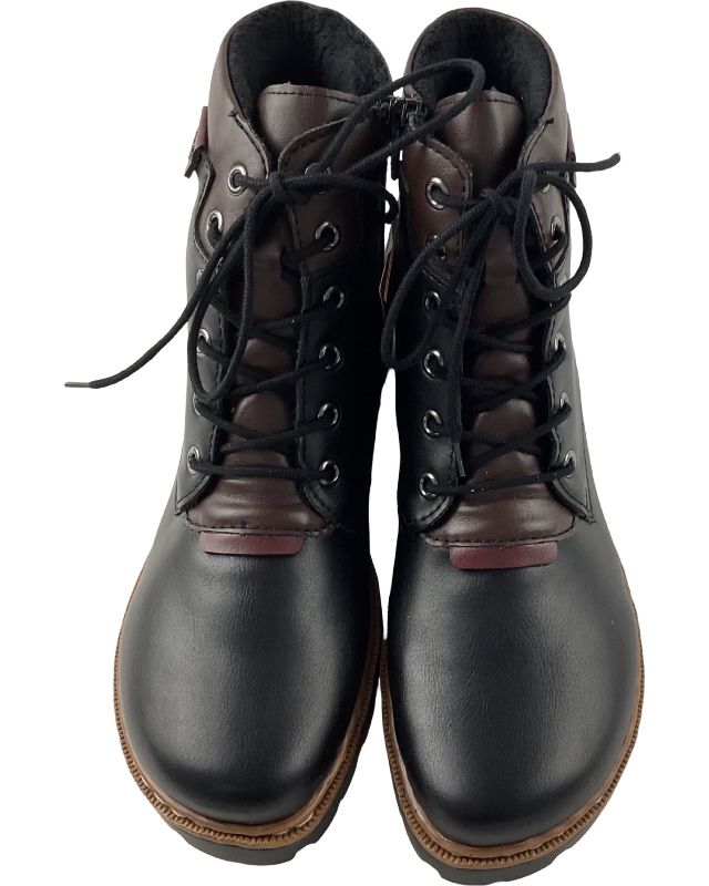 Rieker Damen  Kurzstiefel Z9340-00 Schwarz /Rot Warmfutter
