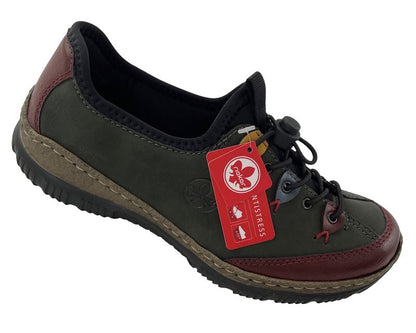 Rieker Damen  Slipper  Sneaker N3271-54 Grün/Mehrfarbig