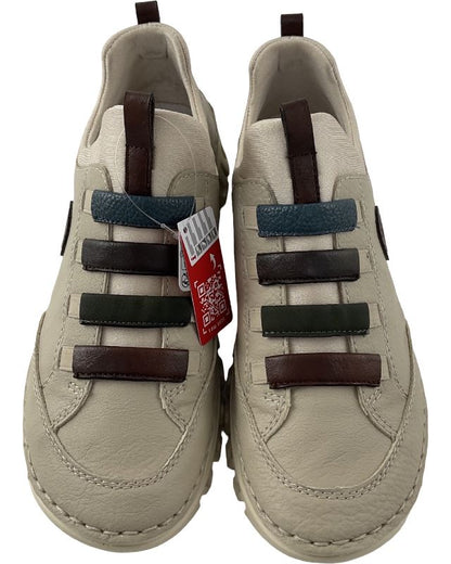 Rieker Damen  Slipper  Sneaker 57550-60 Beige Verschluss-Gummizug