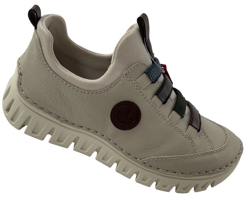 Rieker Damen  Slipper  Sneaker 57550-60 Beige Verschluss-Gummizug