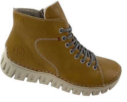 Rieker Damen  Kurzstiefel 57501-68 Gelb Samtvelourfutter