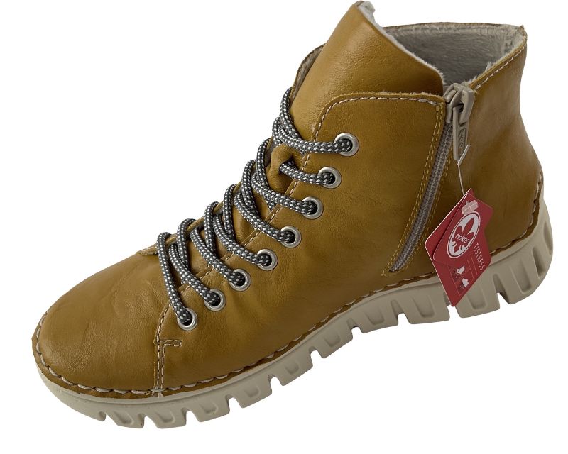 Rieker Damen  Kurzstiefel 57501-68 Gelb Samtvelourfutter