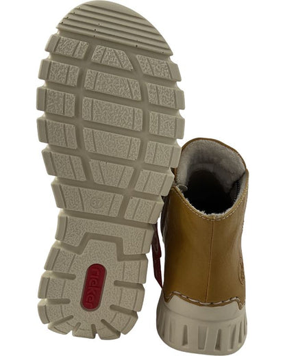 Rieker Damen  Kurzstiefel 57501-68 Gelb Samtvelourfutter