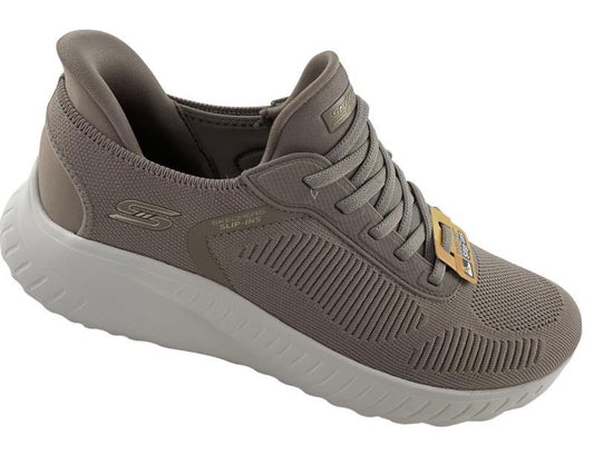 Damen Skechers Slip-ins: BOBS Sport Squad Chaos 117497/TPE  Taupe /Natur