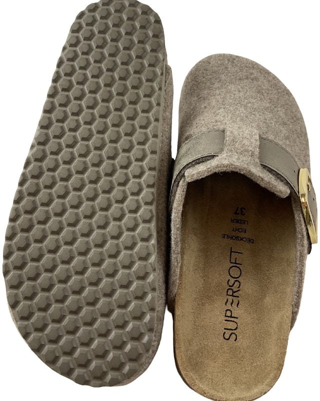 Supersoft  Damen Hausschuhe 522 622 BEIGE Decksohle-Leder