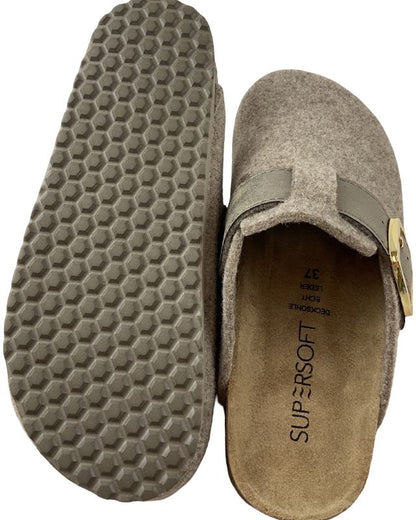 Supersoft  Damen Hausschuhe 522 622 BEIGE Decksohle-Leder