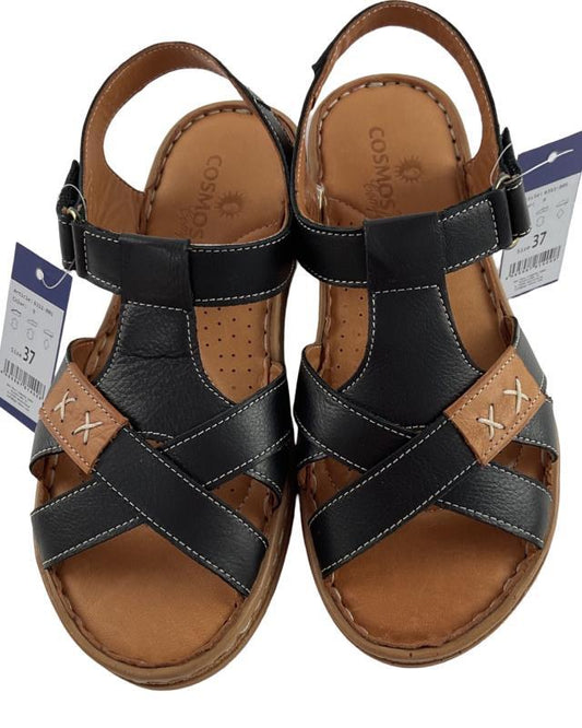 Damen Cosmos Comfort Sandale 6311-801 Schwarz  Leder