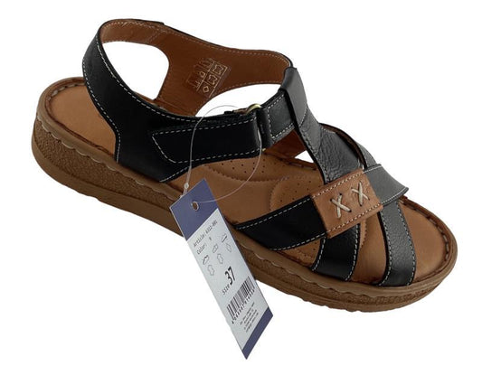 Damen Cosmos Comfort Sandale 6311-801 Schwarz  Leder