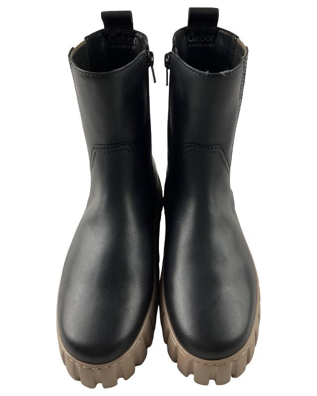 Gabor Plateau Stiefelette  76.781.67 schwarz Glattleder