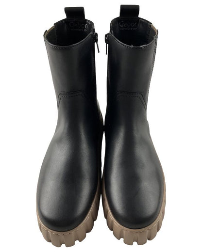 Gabor Plateau Stiefelette  76.781.67 schwarz Glattleder