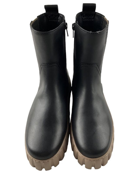 Gabor Plateau Stiefelette  76.781.67 schwarz Glattleder