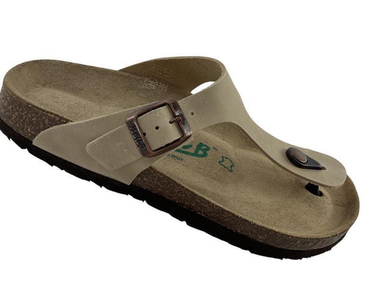 neu B Damen  Zehentrenner24026 Renania Leder Beige