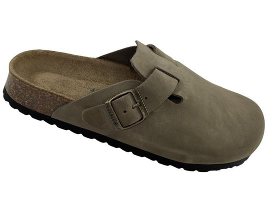 neu B Damen Pantoletten Clogs 22227 Baden Nubuck Leder Khaki