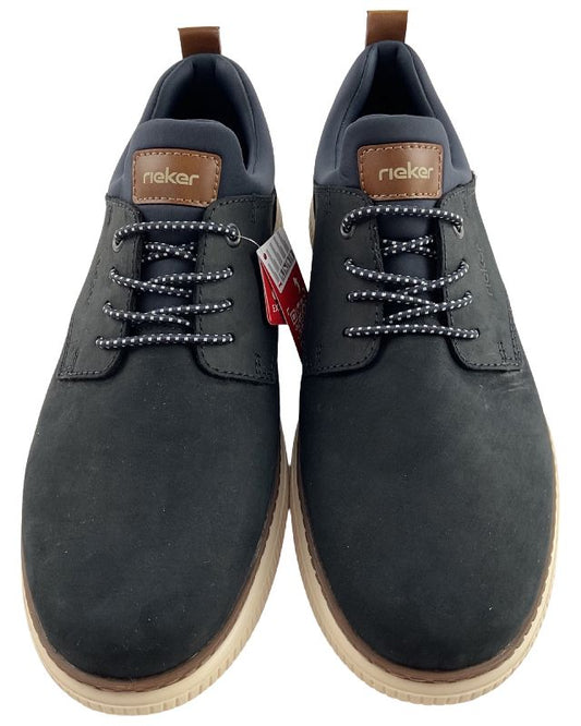 Rieker Herren  SlipperB3360-14  Dunkelblau Rauleder /Synthetik Extraweite (H – H ½)