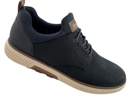 Rieker Herren  SlipperB3360-14  Dunkelblau Rauleder /Synthetik Extraweite (H – H ½)