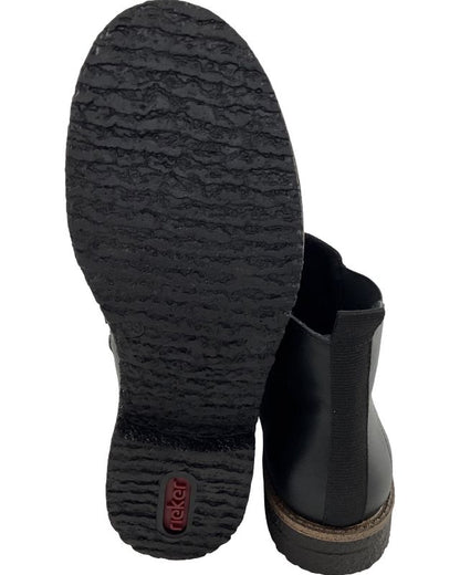 Rieker Damen Chelsea Boots 73557-01 Schwarz  Kunstleder