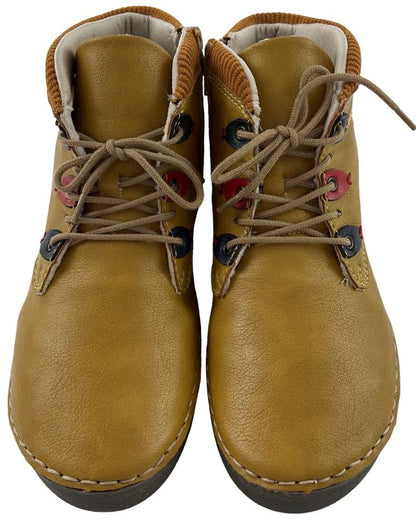Rieker Damen Kurzstiefel 52544-68  Gelb  Schnürung/Reißverschluss