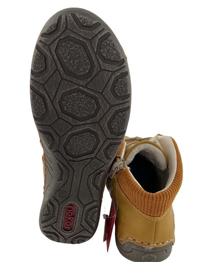 Rieker Damen Kurzstiefel 52544-68  Gelb  Schnürung/Reißverschluss