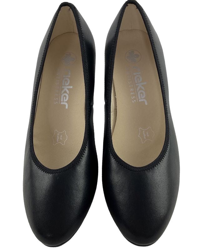 Rieker Damen Pumps 44650-04 Schwarz Glattleder Absatzhöhe:ca 5 cm