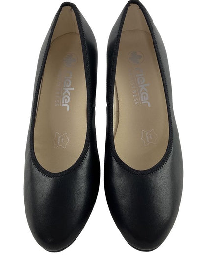 Rieker Damen Pumps 44650-04 Schwarz Glattleder Absatzhöhe:ca 5 cm
