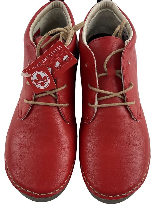 Rieker Damen Kurzstiefel 52522-33 Rot Kunstleder