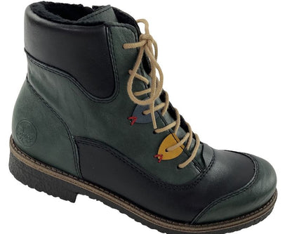 Rieker Damen Schnürstiefel 73510-90 Bunt Schnürung/Reißverschluss