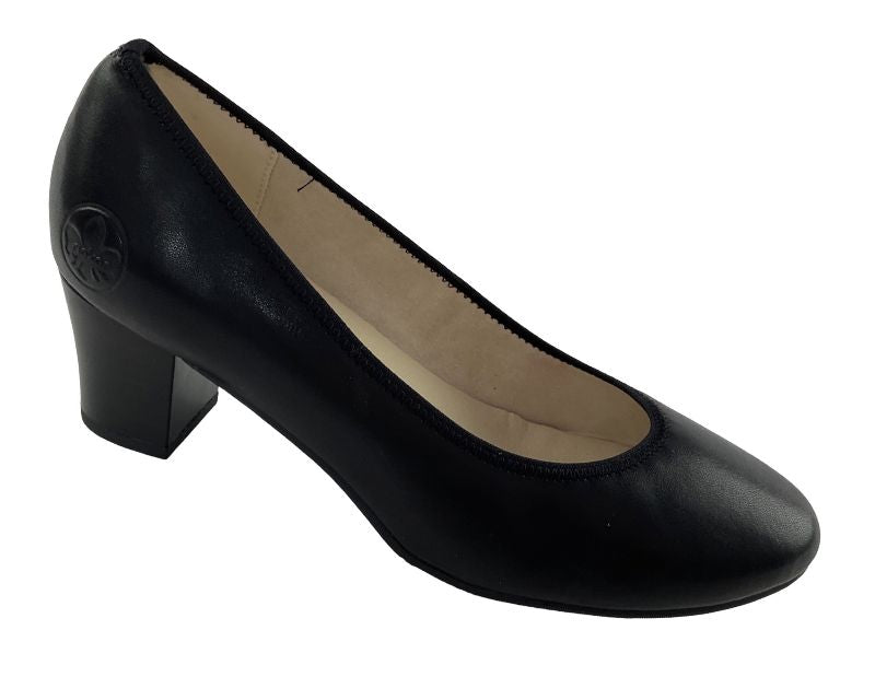 Rieker Damen Pumps 44650-04 Schwarz Glattleder Absatzhöhe:ca 5 cm