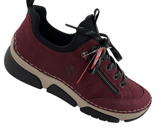 Rieker Damen Slipper 45973-36  Rot  Gummizug   Kunstleder