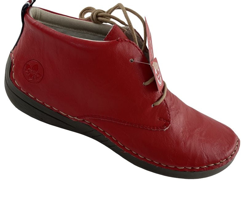 Rieker Damen Kurzstiefel 52522-33 Rot Kunstleder