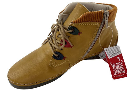 Rieker Damen Kurzstiefel 52544-68  Gelb  Schnürung/Reißverschluss