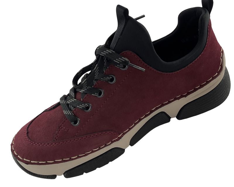 Rieker Damen Slipper 45973-36  Rot  Gummizug   Kunstleder