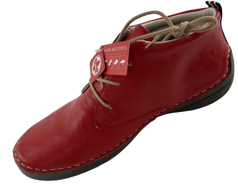 Rieker Damen Kurzstiefel 52522-33 Rot Kunstleder
