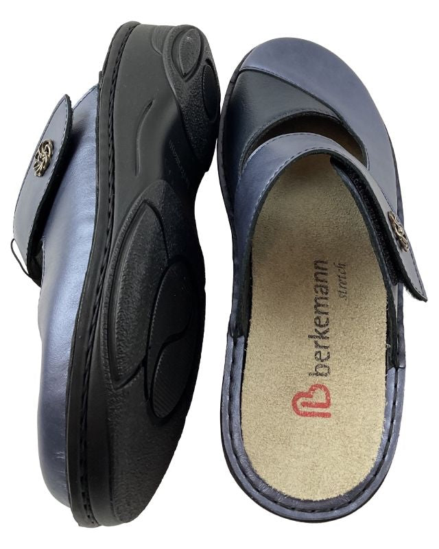 Berkemann Damen Pantolette Heliane 03457-371 Blau Perlato Leder
