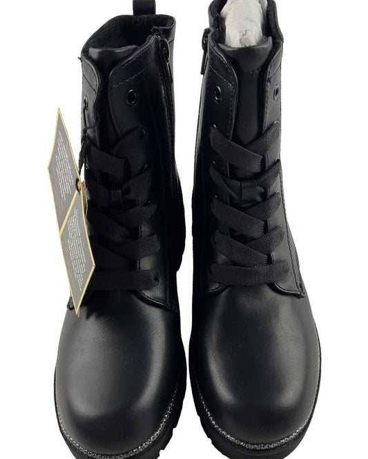 ndigo Mädchen Schnürstiefelletten 452 306 Schwarz Synthtik