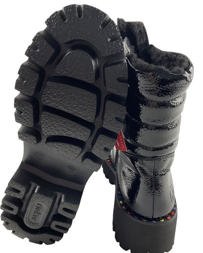 Rieker Damen Schnürstiefel Y3330-00 schwarz Kunstlack