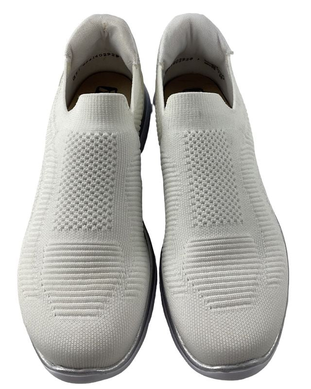 Rieker Damen Sneaker Low Slipper M5072-80 Weiß Textil