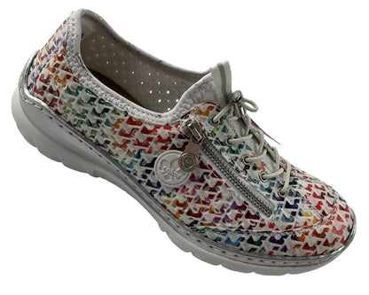 Rieker Damen Slipper L3252-90   bunt mit  Gummizug ,  Kunstleder