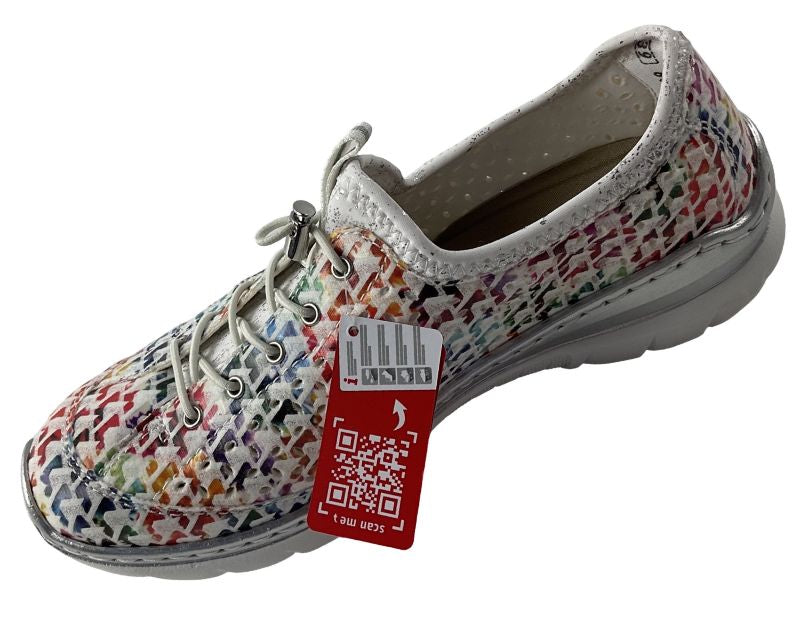 Rieker Damen Slipper L3252-90   bunt mit  Gummizug ,  Kunstleder