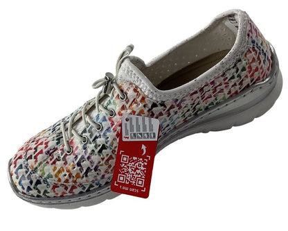 Rieker Damen Slipper L3252-90   bunt mit  Gummizug ,  Kunstleder