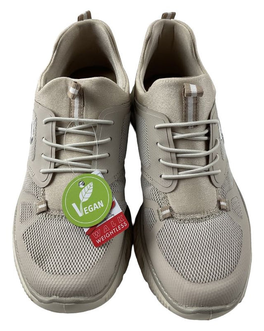 Rieker Damen Sneaker  M6078-60 Beige  Slipper mit Gummizug