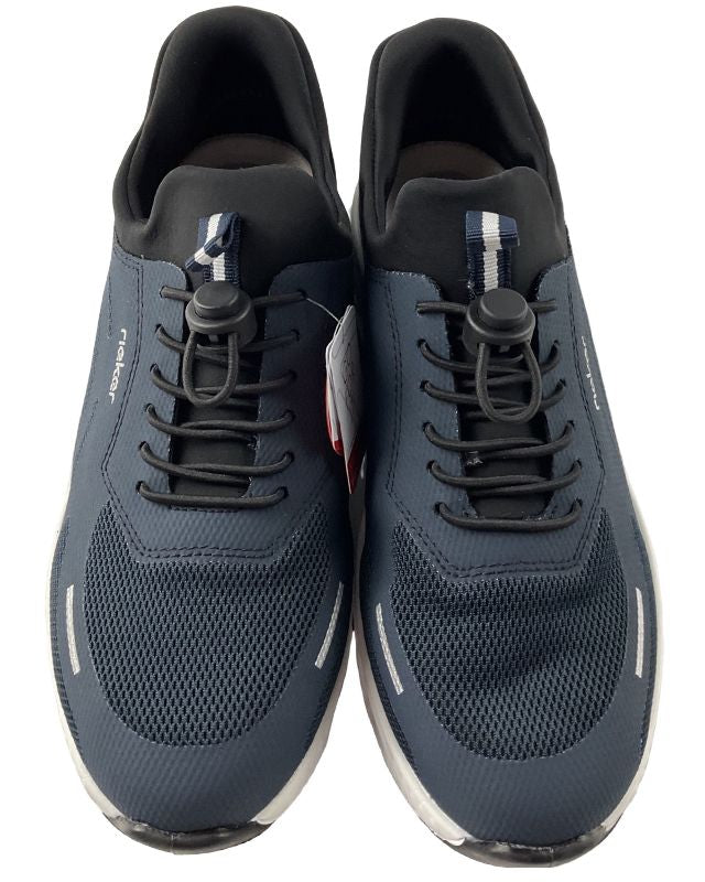 Rieker Damen Sneaker Low N5257-14 Blau mit Gummizug