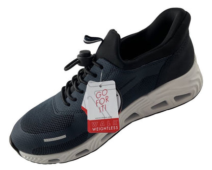 Rieker Damen Sneaker Low N5257-14 Blau mit Gummizug