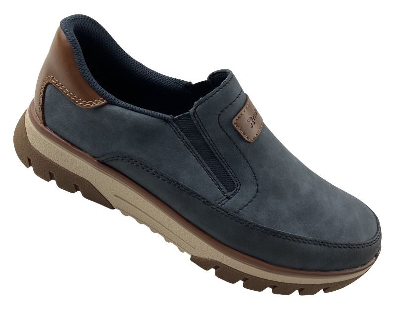 Rieker  Herren Slipper B9350-15   Extra-Weit  Blau