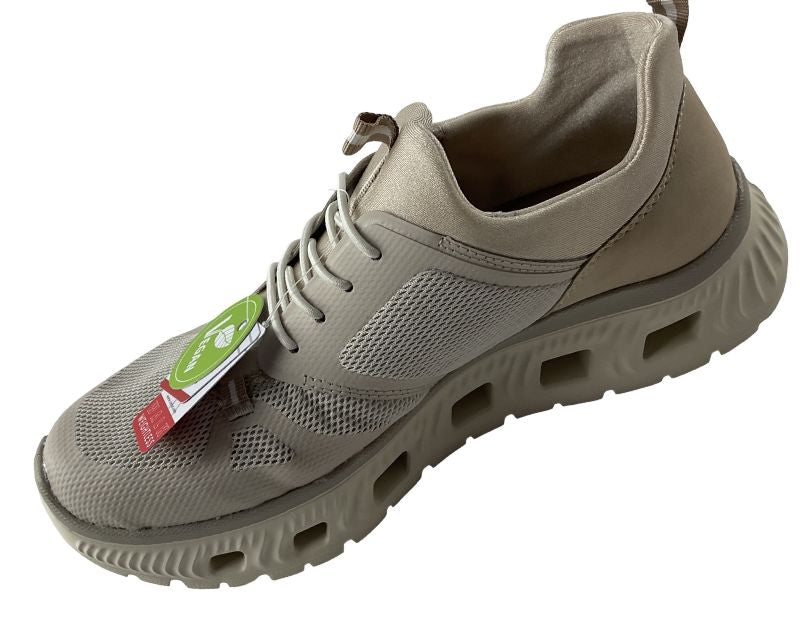 Rieker Damen Sneaker  M6078-60 Beige  Slipper mit Gummizug