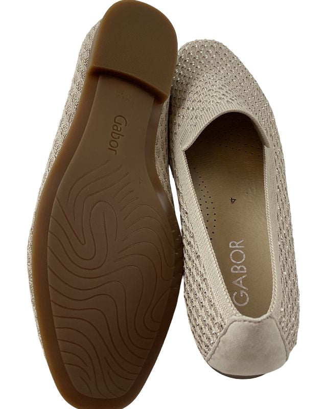 Gabor Damen Slipper 85.216.42Materialmix- Stretch(Glitter)  Beige