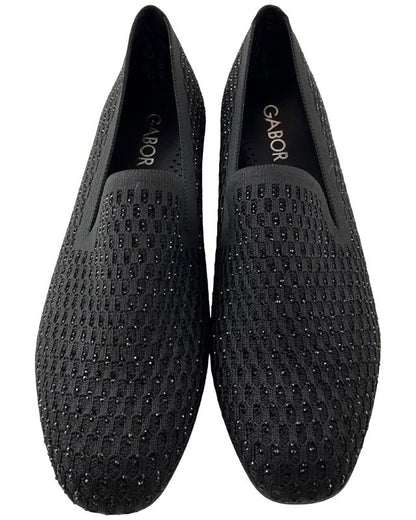 Gabor Damen Slipper 85.216.42Materialmix- Stretch(Glitter) Schwarz