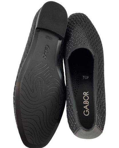 Gabor Damen Slipper 85.216.42Materialmix- Stretch(Glitter) Schwarz